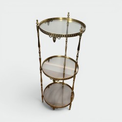 Guéridon Rond Laiton et Verre, Maison Jansen, France, vers 1940 | Maison BARROIS