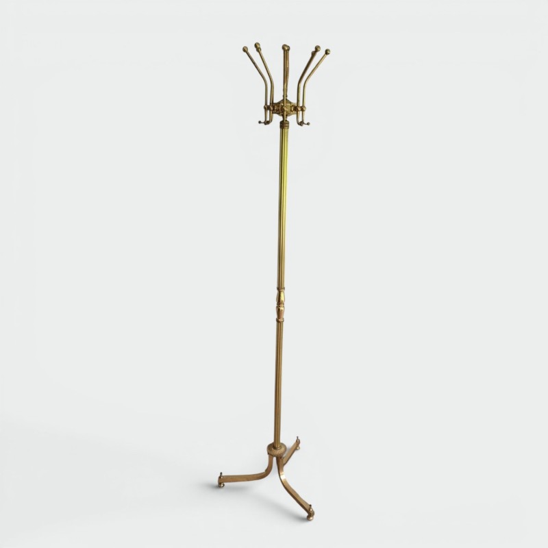 Porte-Manteau sur Pied en Laiton, Style Néo-classique, France, v. 1940