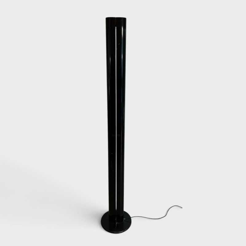 Lampadaire Halogène Megaron en Métal Laqué Noir, Gianfranco Frattini, vers 1980