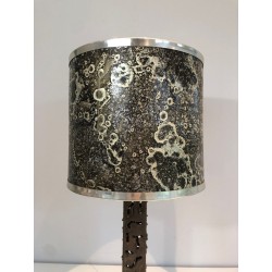 Lampe de Table Moderniste en Acier Travaillé, Travail Français, vers 1970