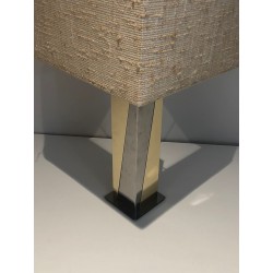 Lampe de Table en Chrome et Métal Doré, Travail Français, vers 1970