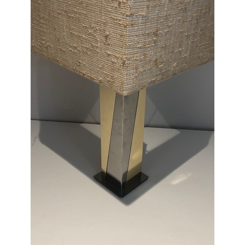 Lampe de Table en Chrome et Métal Doré, Travail Français, vers 1970
