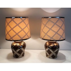 Importante Paire de Lampes en Céramique, Travail Français, vers 1970