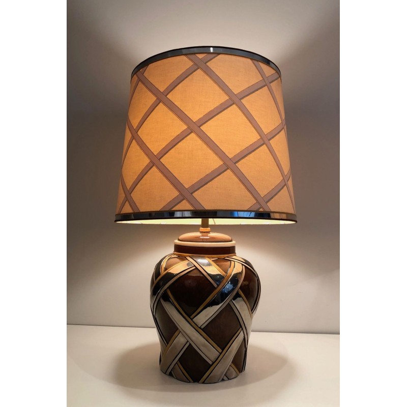 Importante Paire de Lampes en Céramique, Travail Français, vers 1970