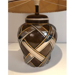 Importante Paire de Lampes en Céramique, Travail Français, vers 1970