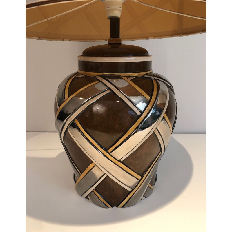 Importante Paire de Lampes en Céramique, Travail Français, vers 1970