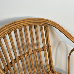 Paire de Fauteuils en Rotin à Dossier Enveloppant, Travail | Maison Barrois