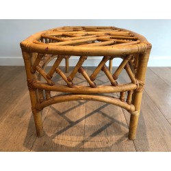 Table Basse en Rotin et Bambou à Décor de Croisillons Ajou | Maison Barrois
