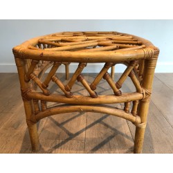 Table Basse en Rotin et Bambou à Décor de Croisillons Ajou | Maison Barrois