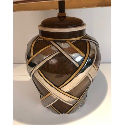Importante Paire de Lampes en Céramique, Travail Français, vers 1970