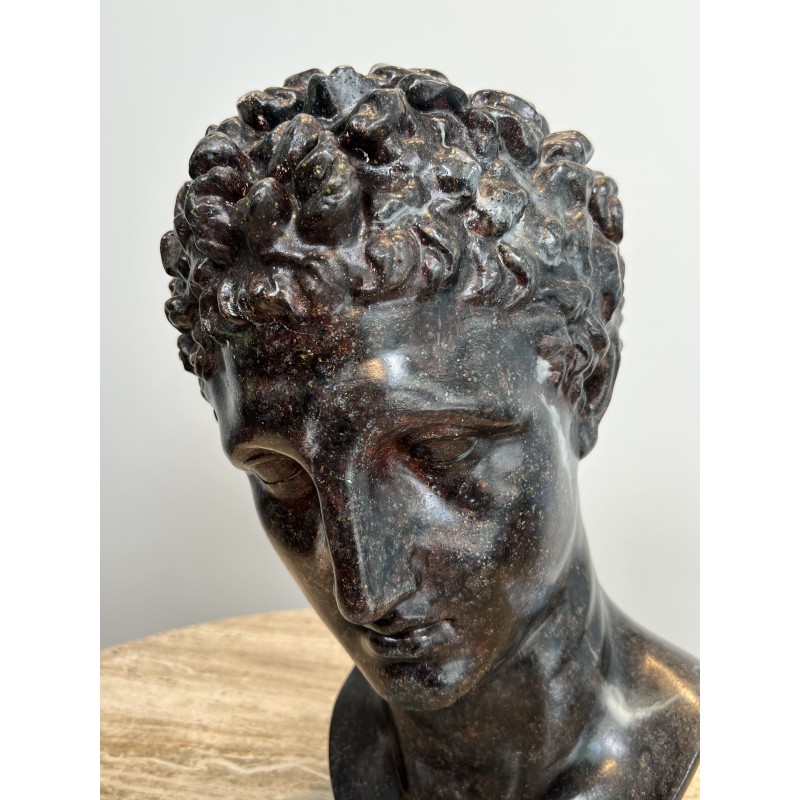 Buste d'Homme Grec à l'Antique en Plâtre Patiné Façon Bron | Maison Barrois