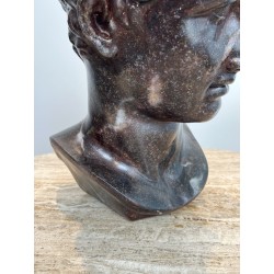 Buste d'Homme Grec à l'Antique en Plâtre Patiné Façon Bron | Maison Barrois