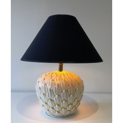 Lampe de Table en Céramique Artichaut, Travail Français, vers 1970