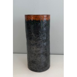 Vase Rouleau en Céramique Brutaliste, Corps Noir Texturé e | Maison Barrois