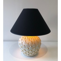 Lampe de Table en Céramique Artichaut, Travail Français, vers 1970
