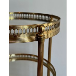 Table Roulante Ronde en Laiton à Trois Plateaux, Néo-class | Maison Barrois