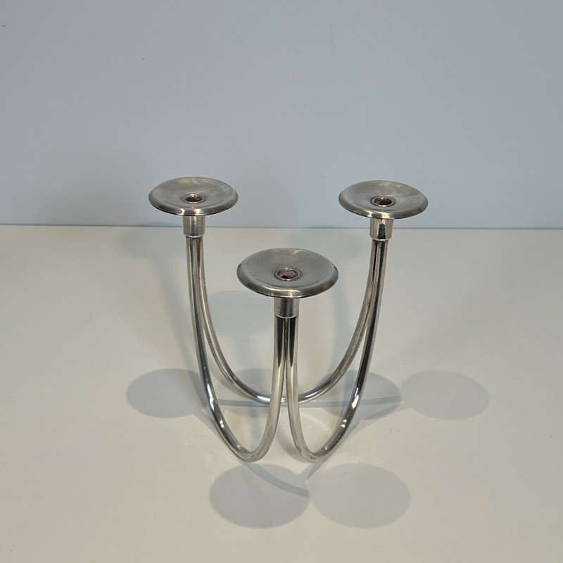 Paire de Bougeoirs Modernistes à Trois Bras de Lumière en | Maison Barrois