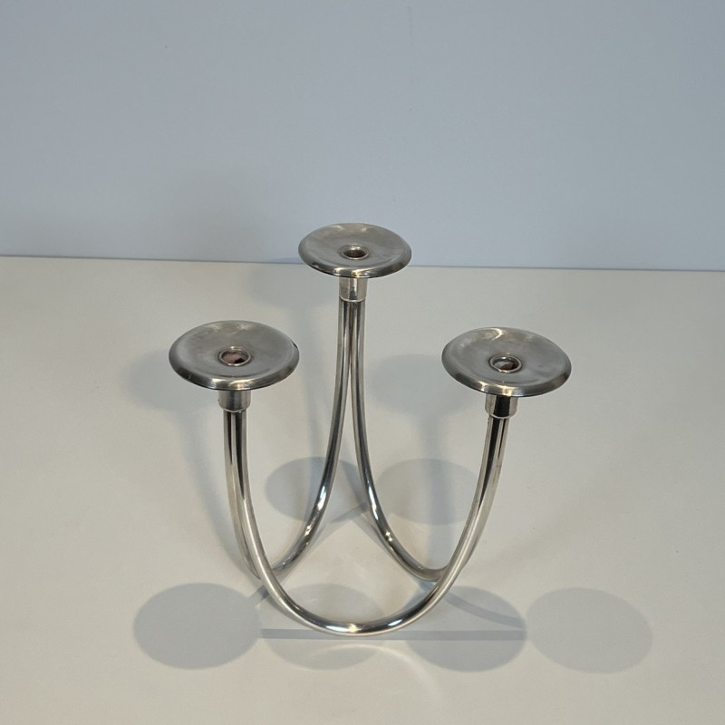Paire de Bougeoirs Modernistes à Trois Bras de Lumière en | Maison Barrois