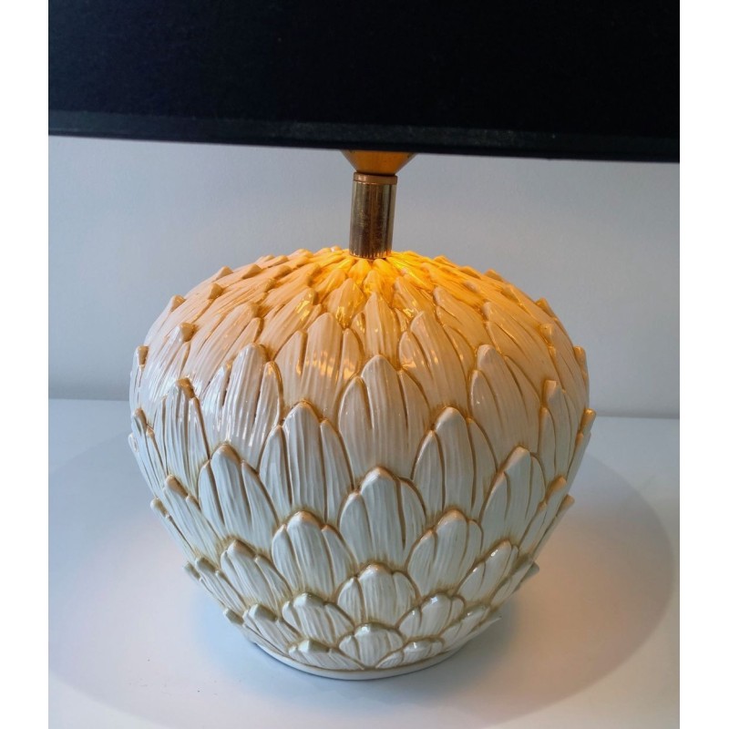 Lampe de Table en Céramique Artichaut, Travail Français, vers 1970