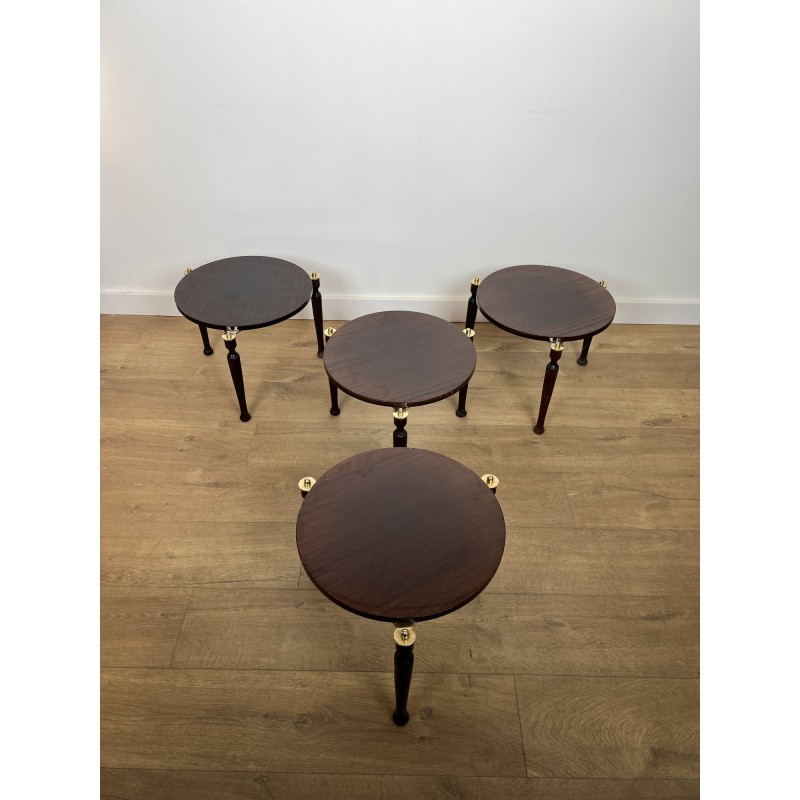 Suite de Quatre Tables Gigognes Superposables Pivotantes E | Maison Barrois