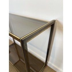 Console in Gunmetal Metal and Brass Fillets with Two Smoke | Maison Barrois