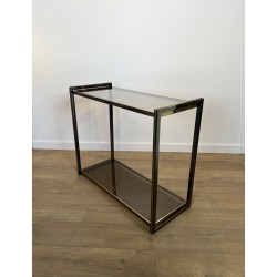 Console in Gunmetal Metal and Brass Fillets with Two Smoke | Maison Barrois