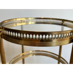 Table Roulante Ronde en Laiton à Trois Plateaux, Néo-class | Maison Barrois