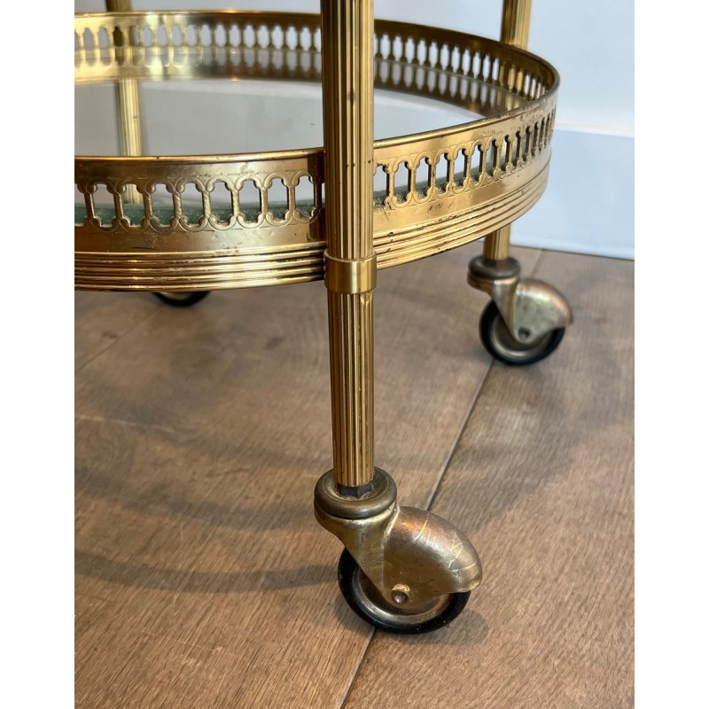 Table Roulante Ronde en Laiton à Trois Plateaux, Néo-class | Maison Barrois