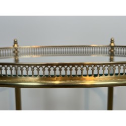 Oval Brass Bar Cart, Pinecone Finials, Bottle Holder and L | Maison Barrois