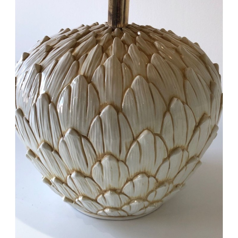 Lampe de Table en Céramique Artichaut, Travail Français, vers 1970
