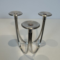 Paire de Bougeoirs Modernistes à Trois Bras de Lumière en | Maison Barrois