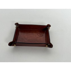 Vide-Poche in Cognac Topstitched Leather and Brass, Neocla | Maison Barrois