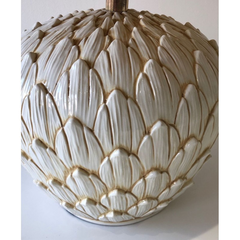 Lampe de Table en Céramique Artichaut, Travail Français, vers 1970