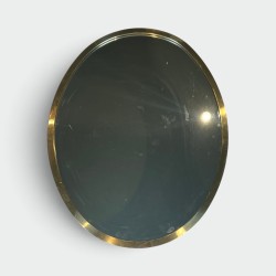 Miroir Ovale Cerclé de Laiton, Design, Travail Italien, ve | Maison Barrois