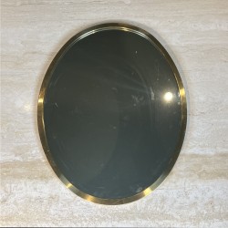 Miroir Ovale Cerclé de Laiton, Design, Travail Italien, ve | Maison Barrois