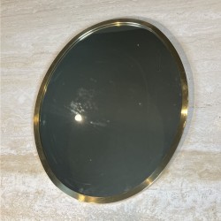 Miroir Ovale Cerclé de Laiton, Design, Travail Italien, ve | Maison Barrois