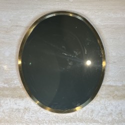 Miroir Ovale Cerclé de Laiton, Design, Travail Italien, ve | Maison Barrois