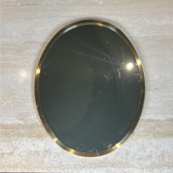 Miroir Ovale Cerclé de Laiton, Design, Travail Italien, ve | Maison Barrois