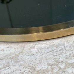Miroir Ovale Cerclé de Laiton, Design, Travail Italien, ve | Maison Barrois