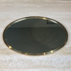 Miroir Ovale Cerclé de Laiton, Design, Travail Italien, ve | Maison Barrois