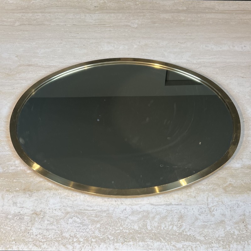 Miroir Ovale Cerclé de Laiton, Design, Travail Italien, ve | Maison Barrois