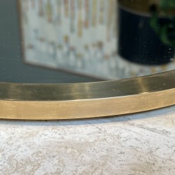 Miroir Ovale Cerclé de Laiton, Design, Travail Italien, ve | Maison Barrois