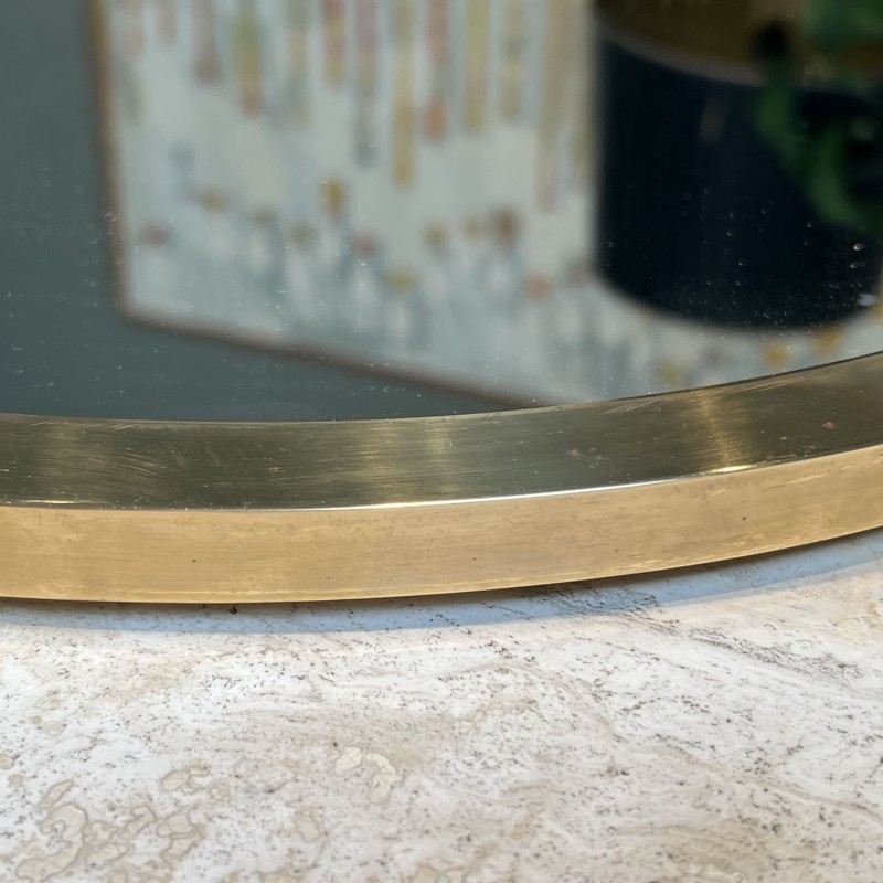 Miroir Ovale Cerclé de Laiton, Design, Travail Italien, ve | Maison Barrois
