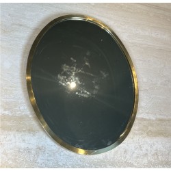 Oval Mirror with Brass Frame, Italian Work, circa 1970 | Maison Barrois