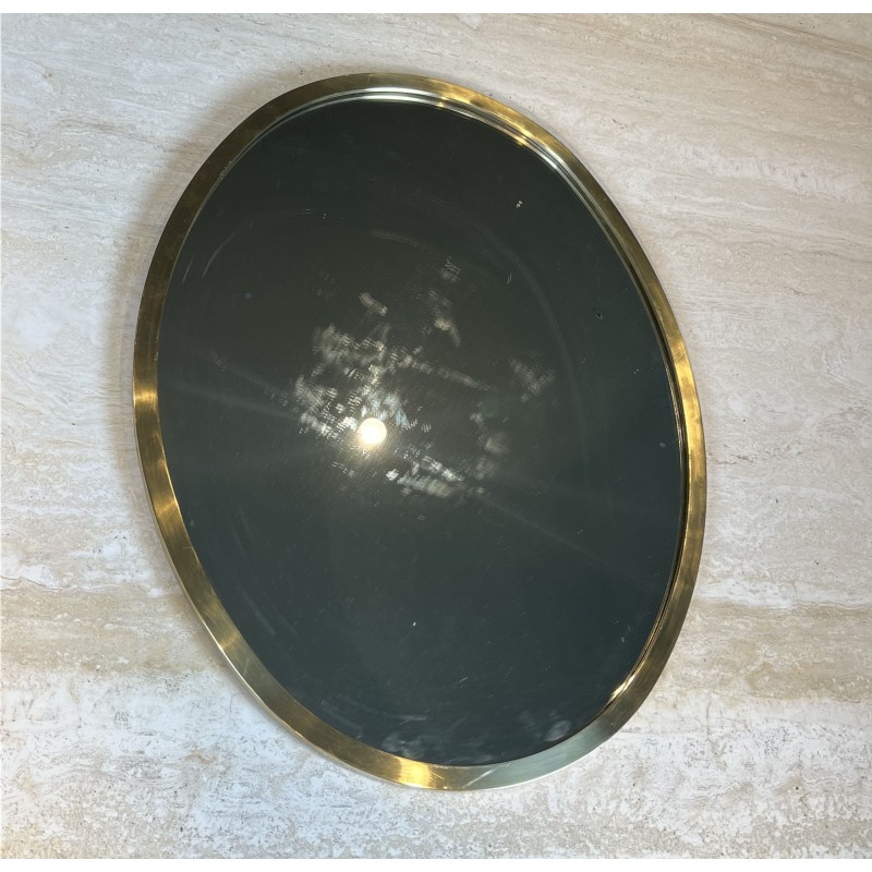 Miroir Ovale Cerclé de Laiton, Design, Travail Italien, ve | Maison Barrois
