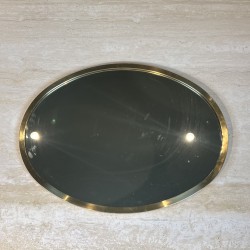 Miroir Ovale Cerclé de Laiton, Design, Travail Italien, ve | Maison Barrois