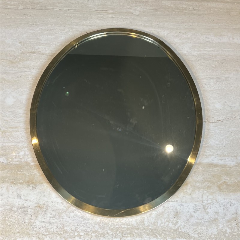 Miroir Ovale Cerclé de Laiton, Design, Travail Italien, ve | Maison Barrois
