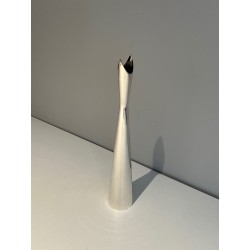 Silvered Metal Bud Vase, Italian Work, “Cardinale”, circa | Maison Barrois