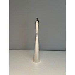 Vase Soliflore « Cardinale » en Métal Argenté, Design, Tra | Maison Barrois