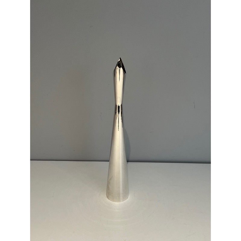 Vase Soliflore « Cardinale » en Métal Argenté, Design, Tra | Maison Barrois